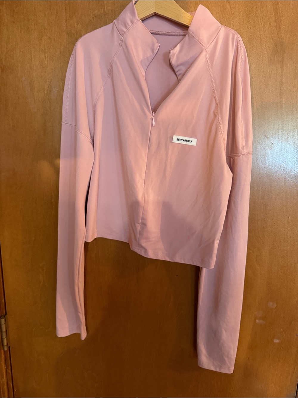 SHEIN Dusty Pink Cropped Long-Sleeve Pullover
